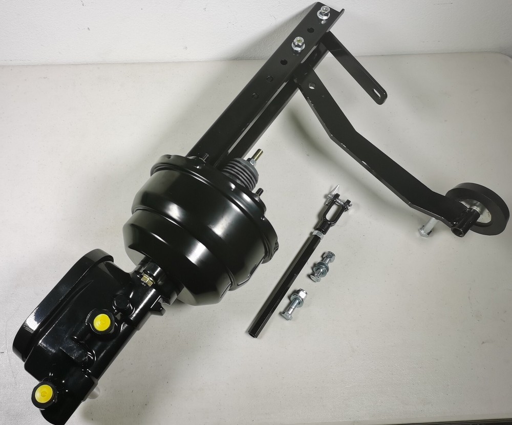 Black Universal Under Dash Pedal With 7" Dual Power Brake Booster Conversion Kit