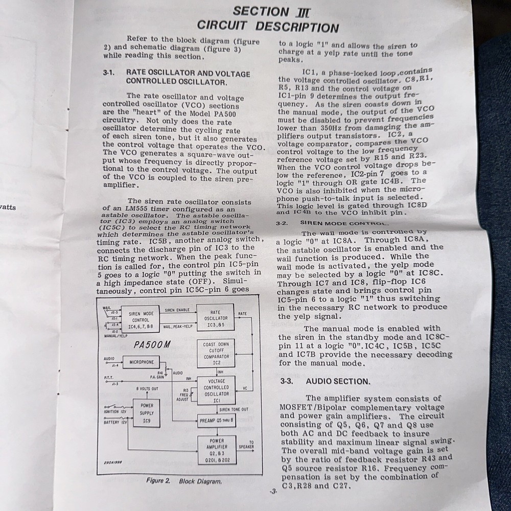 Federal Signal Electronic Model PM500M* Amplifier