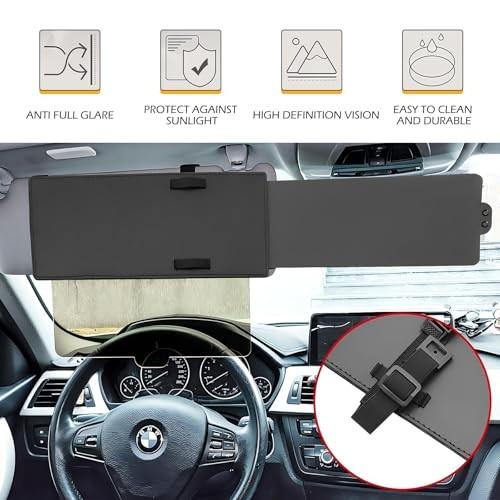 Car Polarized Sun Visor Sunshade Extender, Upgraded Adjustable Visor Extension