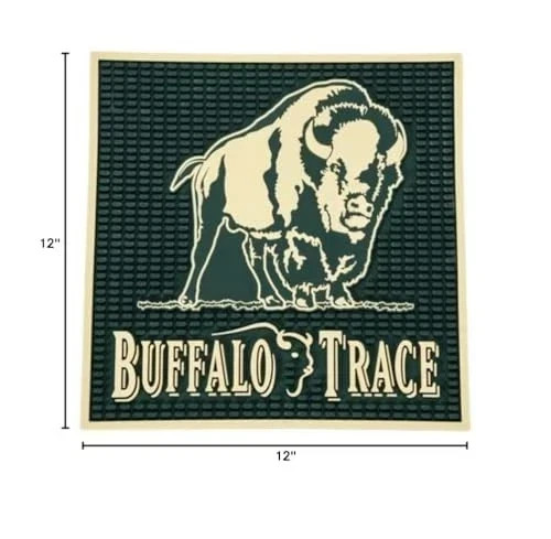 Buffalo Trace Green Rubber Bar Mat 12×12b
