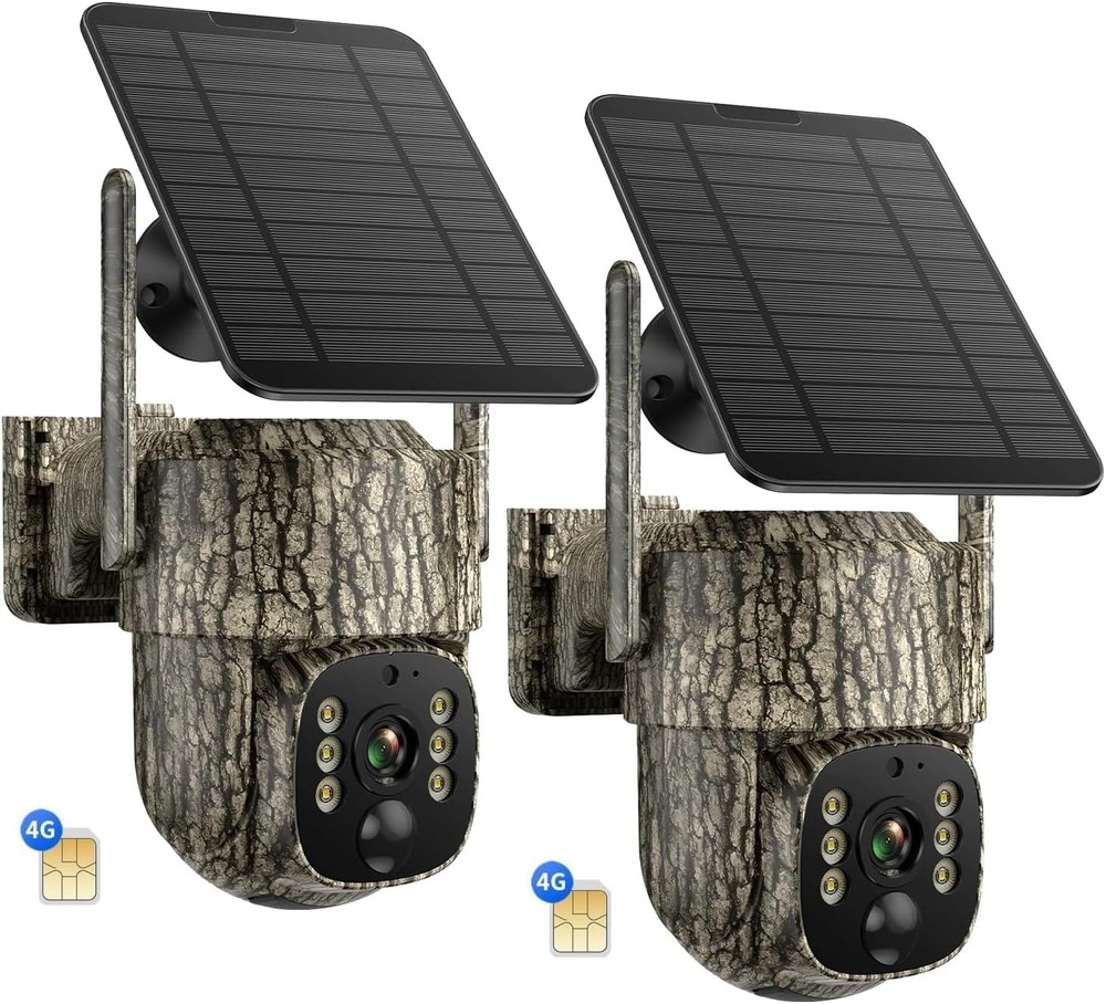 4G LTE Cellular Solar Trail Camera Auto Tracking Live View 2.5K  Security Camera