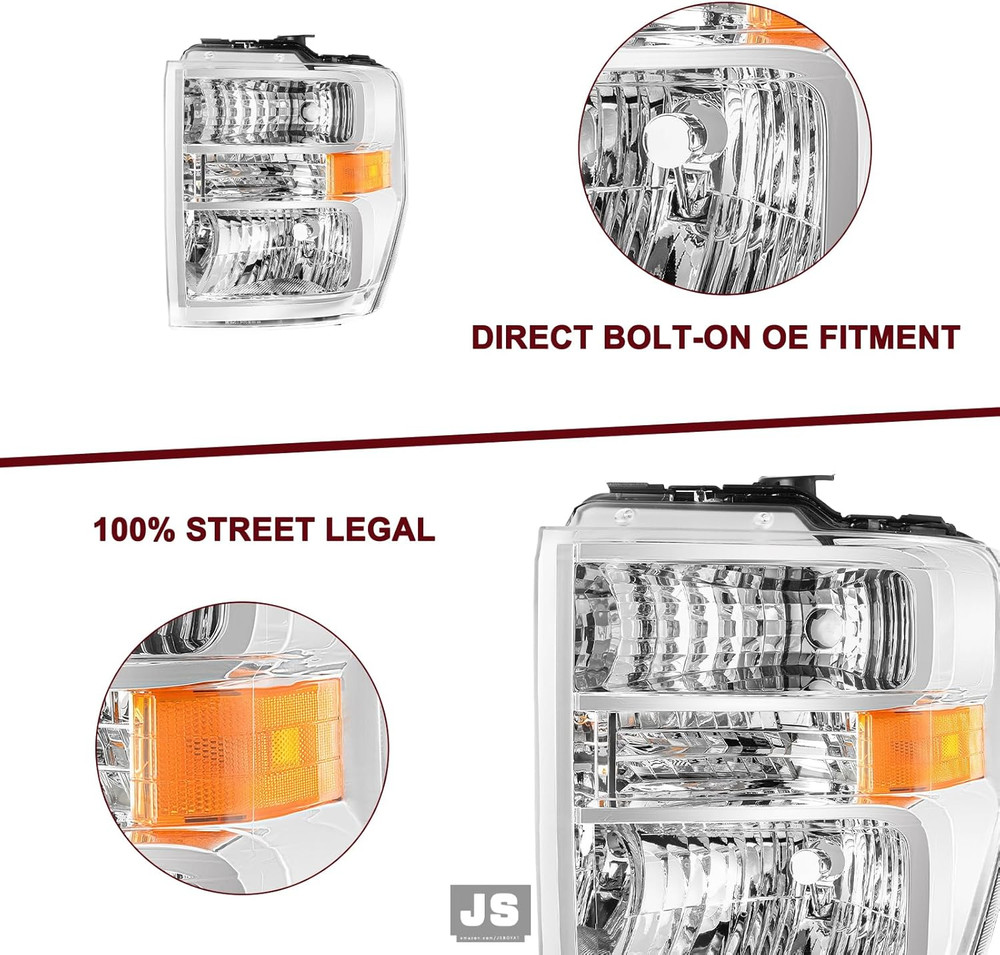 Aero Style Headlight Assembly Replacement for 2008 to 2014 Ford Econoline Van E1