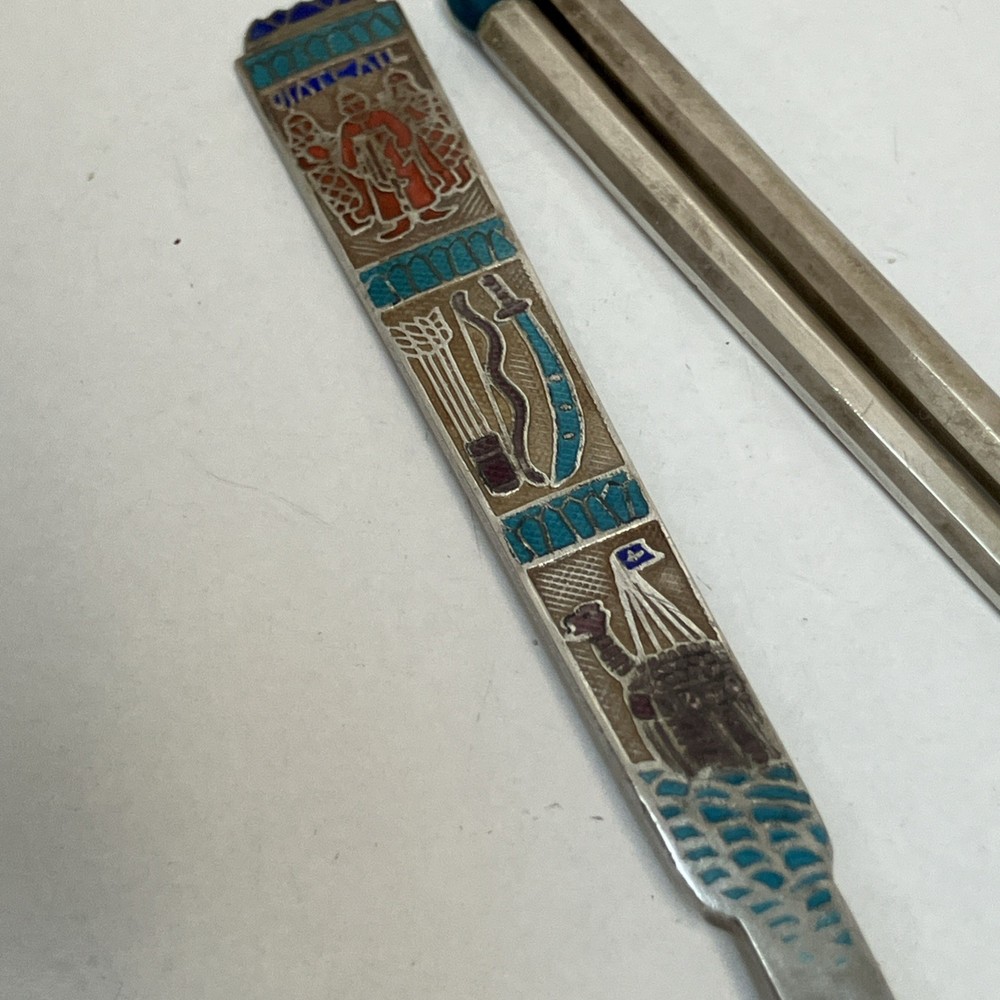 Korean Chopsticks & Spoon Set .700 Silver Original Box 93.3g