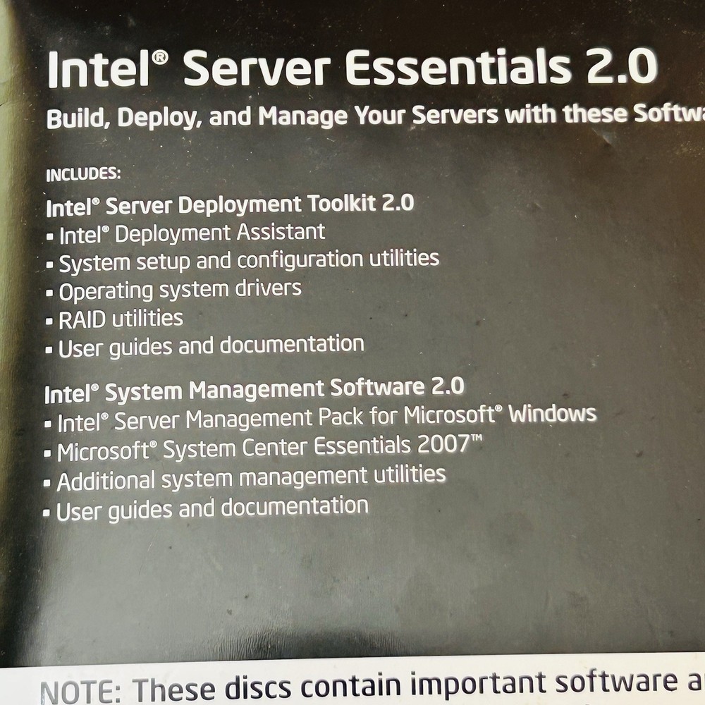 Intel Server Essentials 2.0 Build Deployment and Management Media Kit Pack