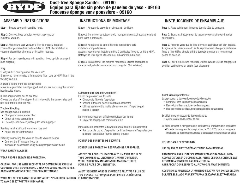 Dust-Free Sponge Sander, 1-Pack,Black