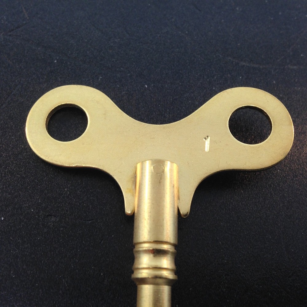 Solid Brass Clock Key. # 1 or 2.6 mm. or .102 inches