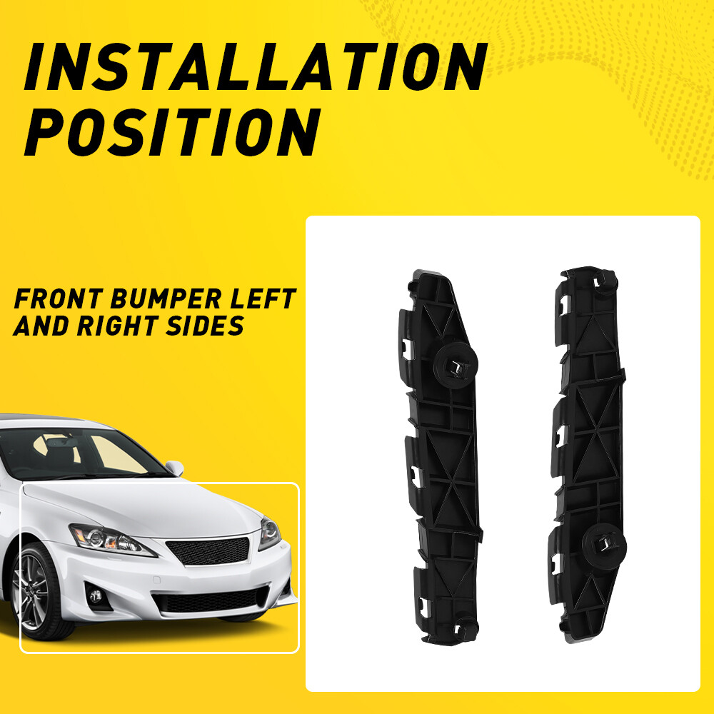 Left & Right Side Front Bumper Support Bracket For 2006-2015 Lexus IS250 / IS350
