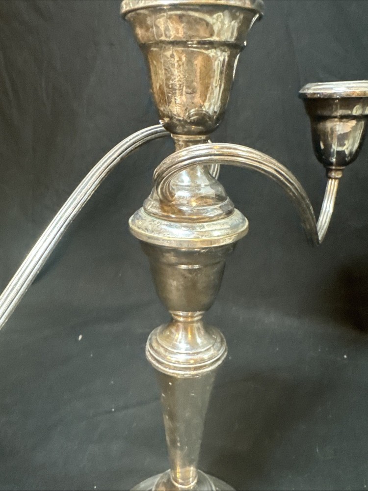 Vintage Gorham Silver Plate 3 Arm Candlestick Electroplated