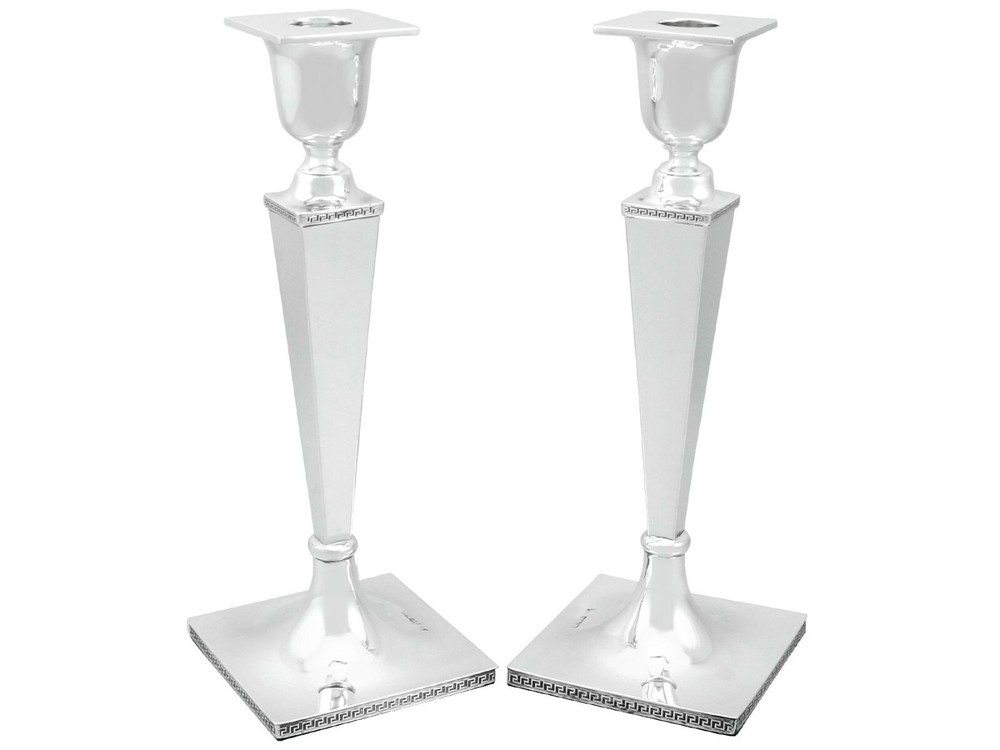 Sterling Silver Candlesticks - Antique George V (1925)