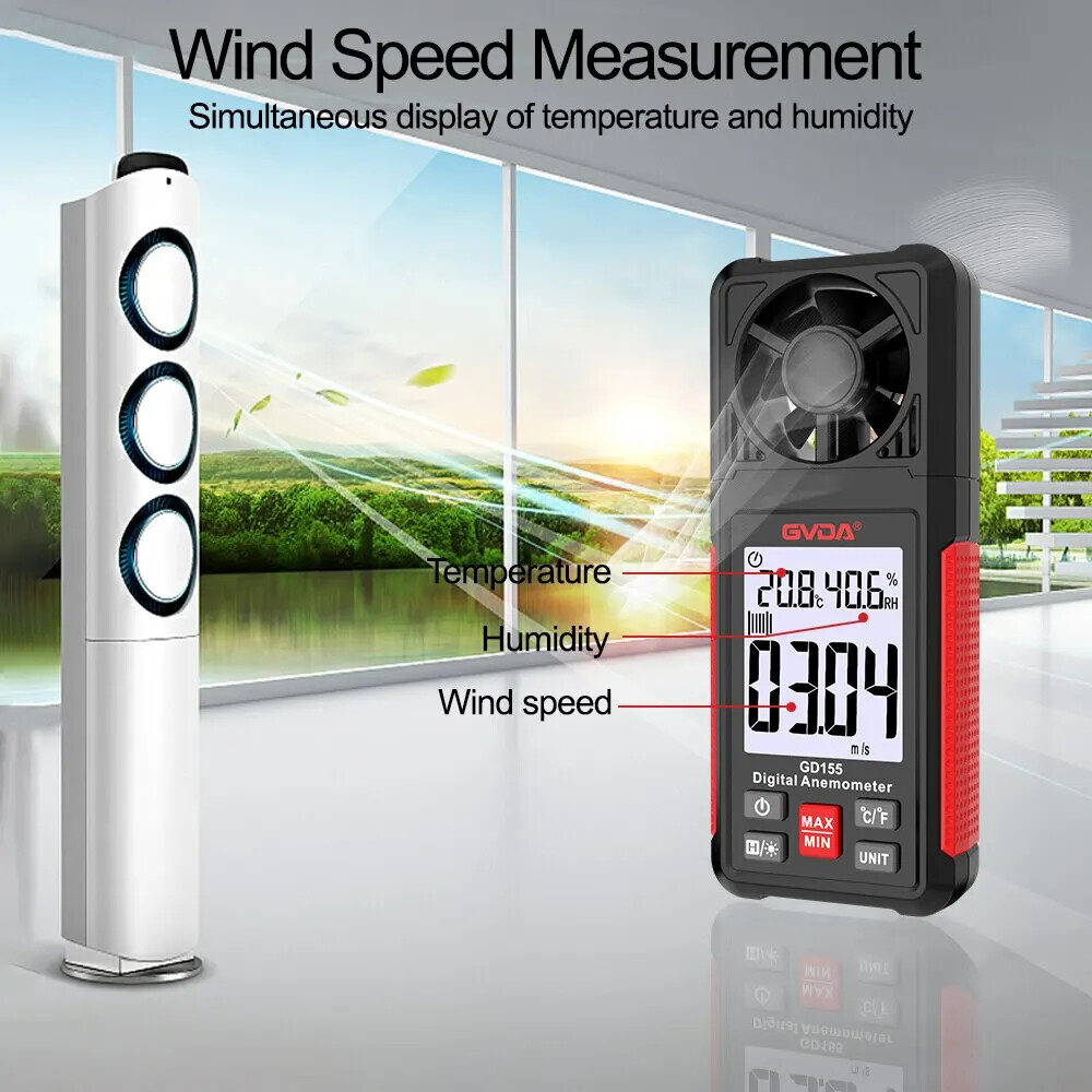 Digital Anemometer Handheld Wind Speed Meter GD155 for Measuring Wind Speed