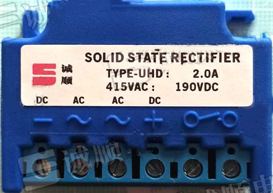 TYPE-UHD 2A 415VAC 190VDC SOLID STATE RECTIFIER