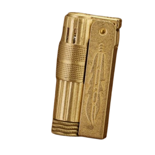 Imco Super Triplex 6700 gasoline lighter eagle feather brass color, new edition