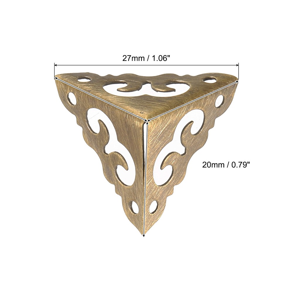 4 Pcs 20mm Decorative Box Corner Cover, Corner Protector, Bronze