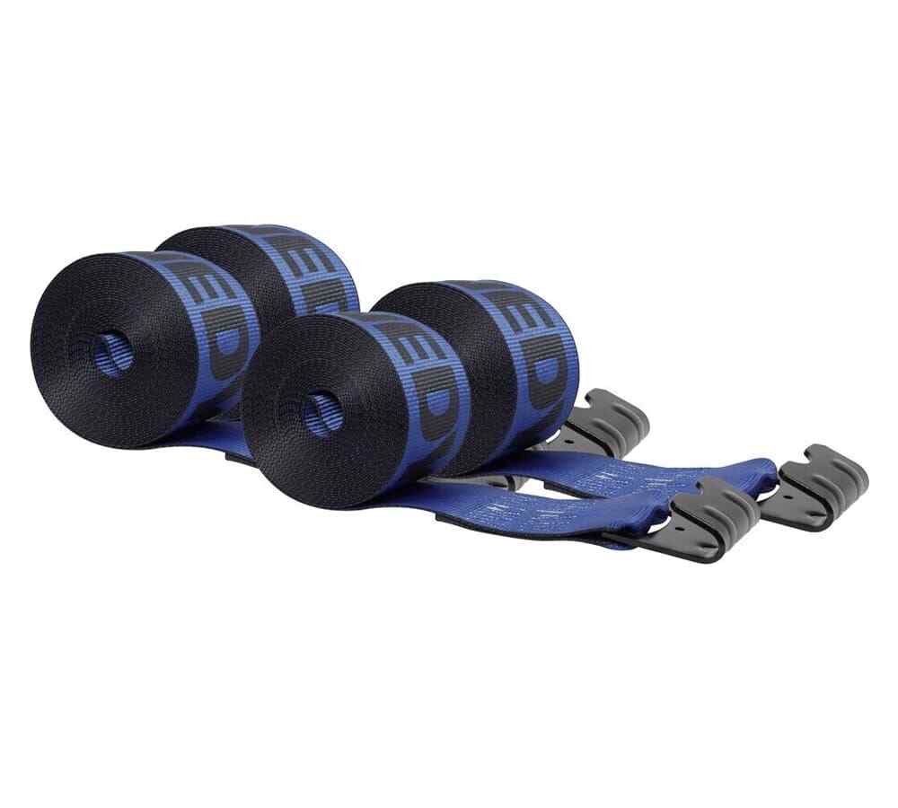 (4 Pack) Kinedyne 4" x 30' Winch Strap with Flat Hook - Blue