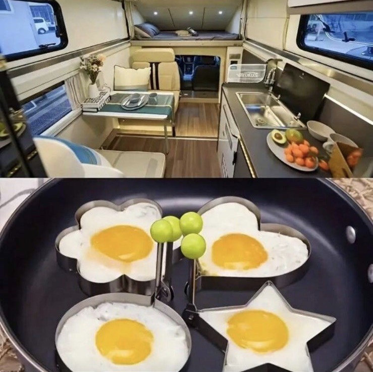 1 Randomly Thickened Stainless Steel Egg Frying Mold