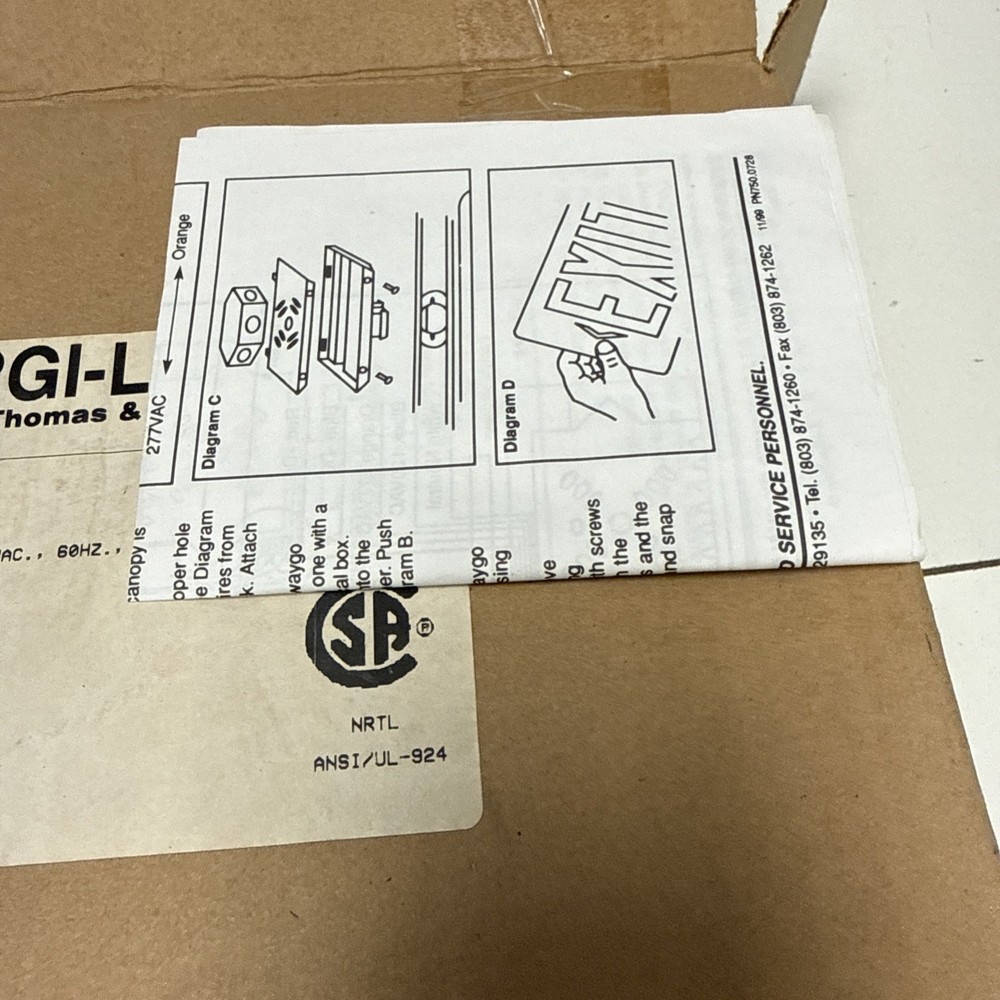 Thomas & Betts Emergi-lite Exit Light ECL-4G Green/white LED 120v