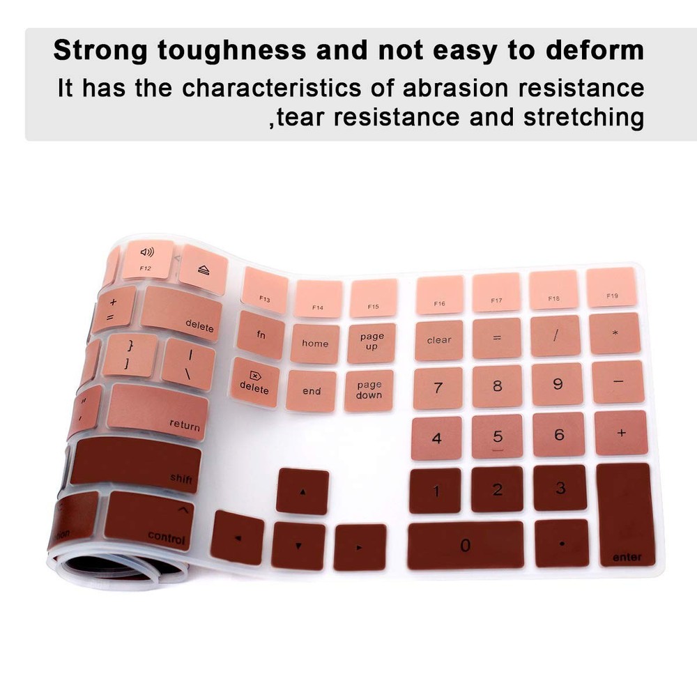Ultra Thin Silicone Full Size Wireless Bluetooth Numeric Z-Ombre Coffee