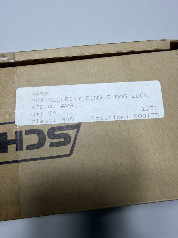SCHLAGE M450 MAX SECURITY SINGLE MAG LOCK ELECTROMAGNETIC LOCK 1000 LBS