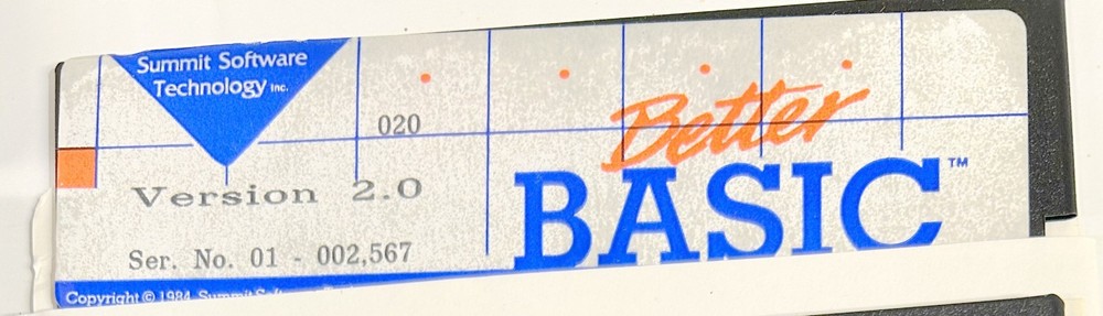 Better Basic 2.0 created by Summit Software Technology incl Software