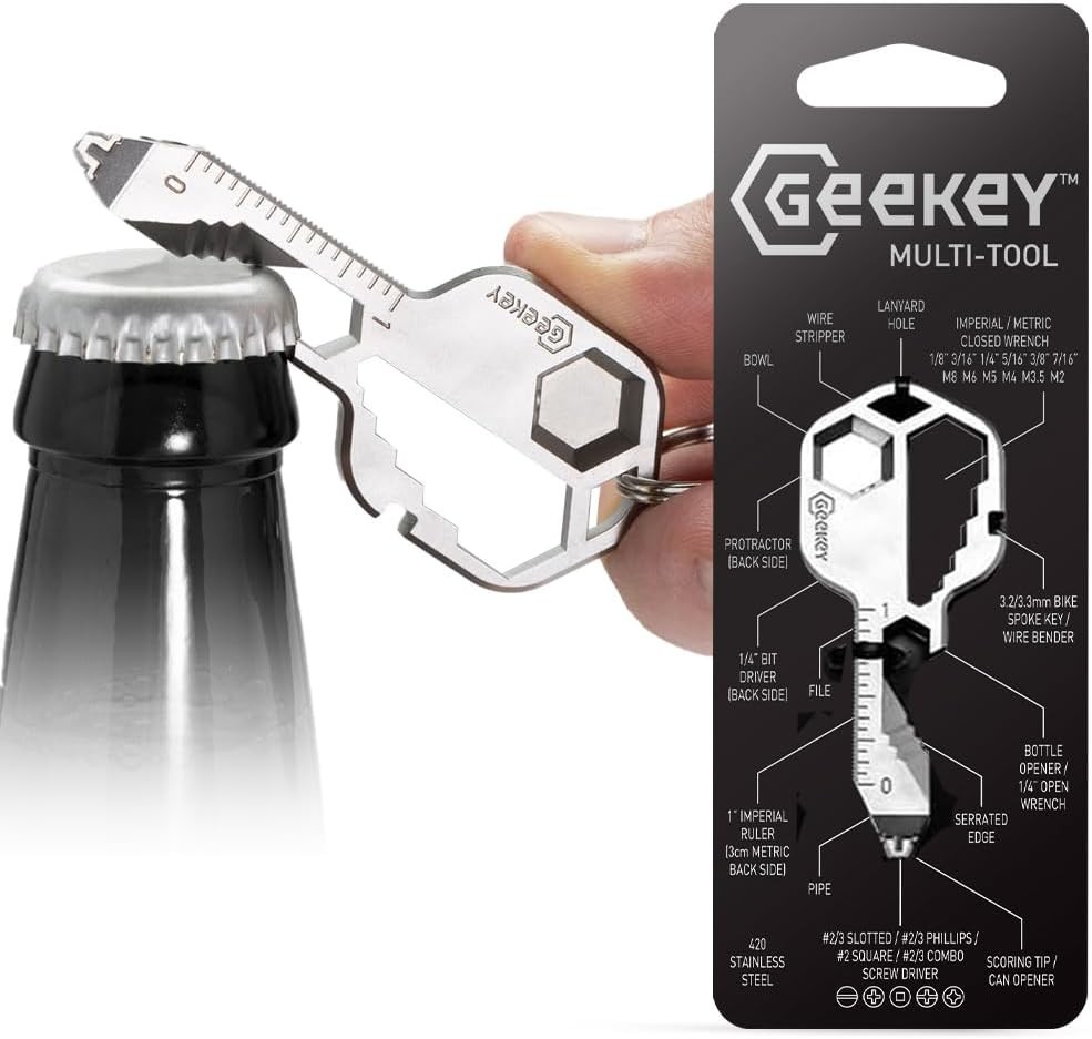Keychain Multitool – EDC Tool with 16+ Functions | Small Bottle Opener keycha...