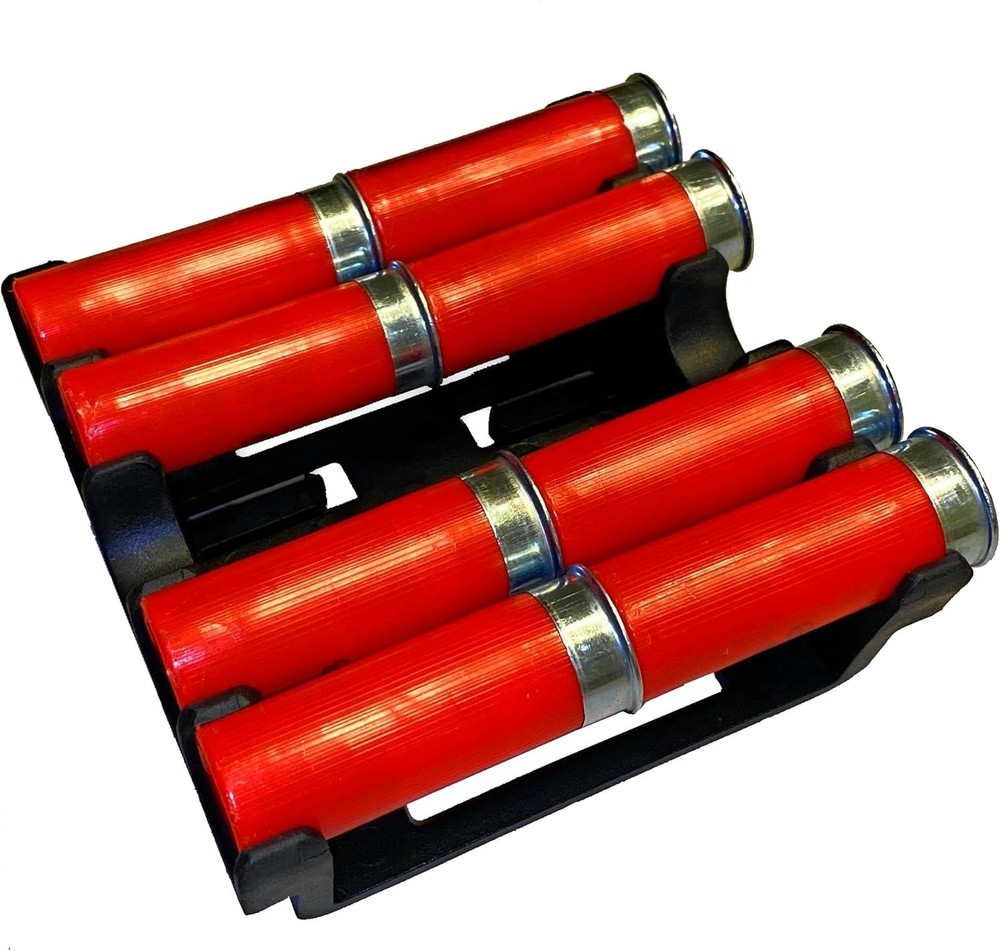 Lightweight Shotgun Shell Caddy with Integrated Shell Stops for Secure Storage