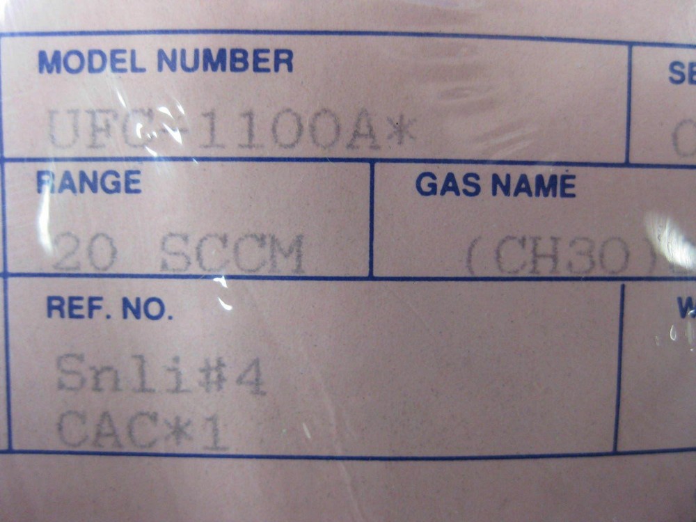 Unit UFC-1100A Mass Flow Controller, TMB (CH30)3B, 20 SCCM, Refurbished