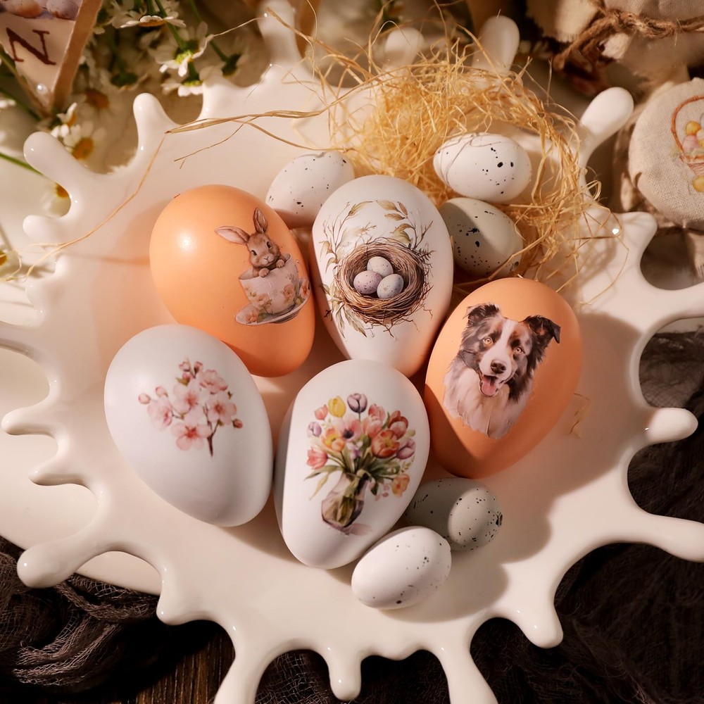 Spring Easter Crafts Rub On Transfers Sticker Larger 3 sheets, Multicolor