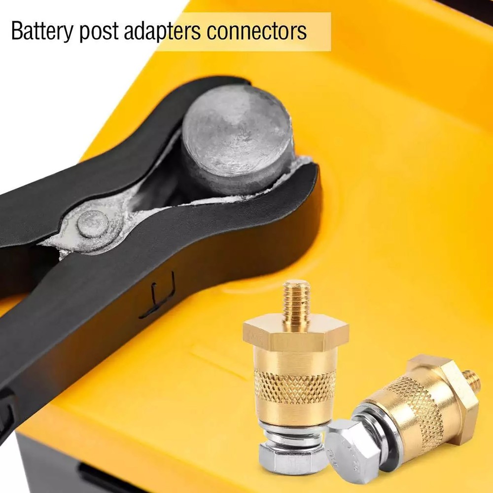 2x Battery Pole Adapter Terminal Connector Fittings M6 Thread Post Adapter