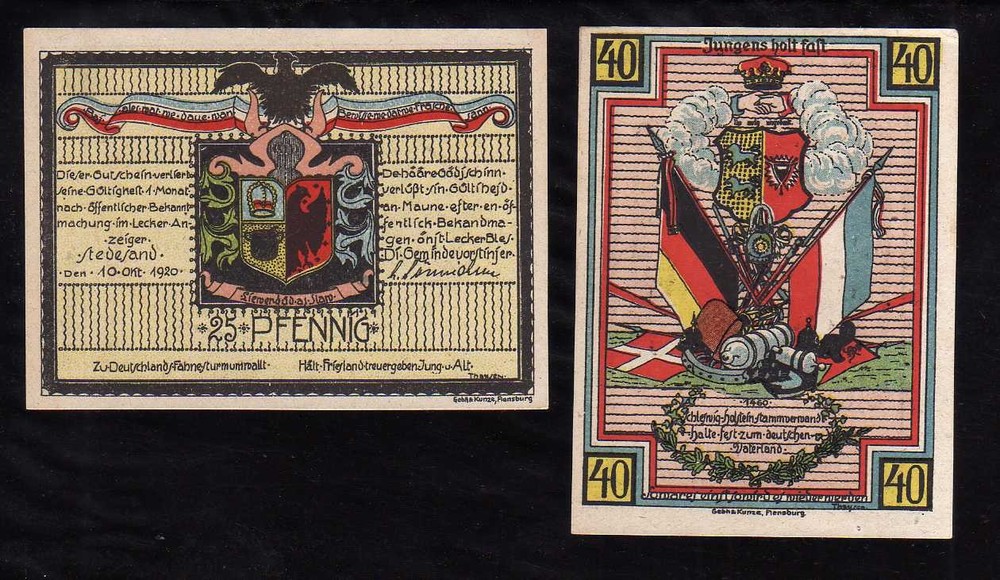 STEDESAND - GERMANY NOTGELD -  25, 40  PFENNIG