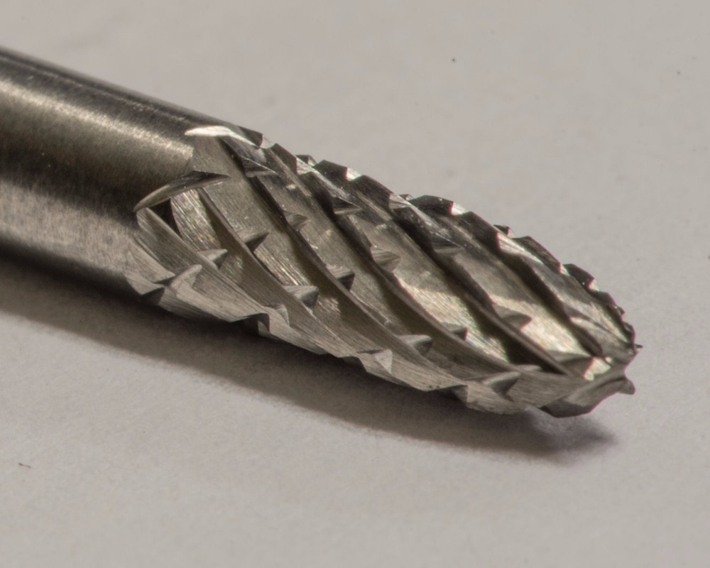 SF41D Tree Shape SOLID Carbide Burr Bur Cutting Tool Die Grinder Bit 1/8"