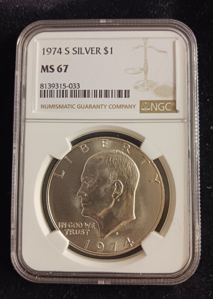 1974(S) Silver $ NGC MS 67 Ike Dollar Coin