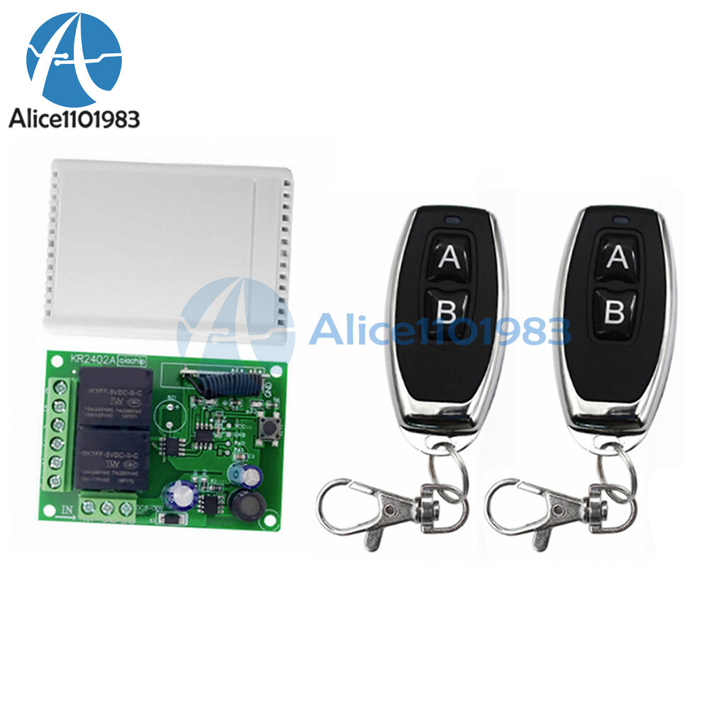 DC6-24V 433Mhz Wireless 2CH Universal Remote Control Switch For Garage Door