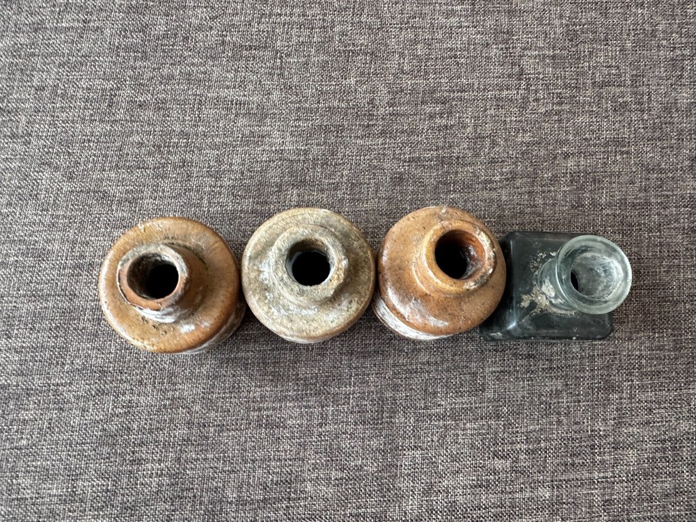 WWI Ceramic ink jars 4 pieces