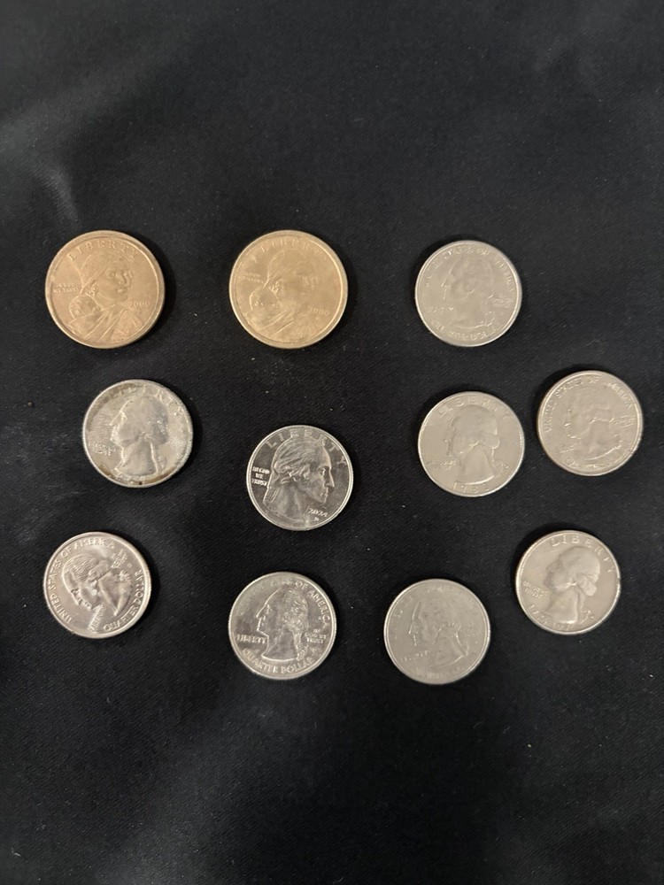 2003 Silver Dollar and coins
