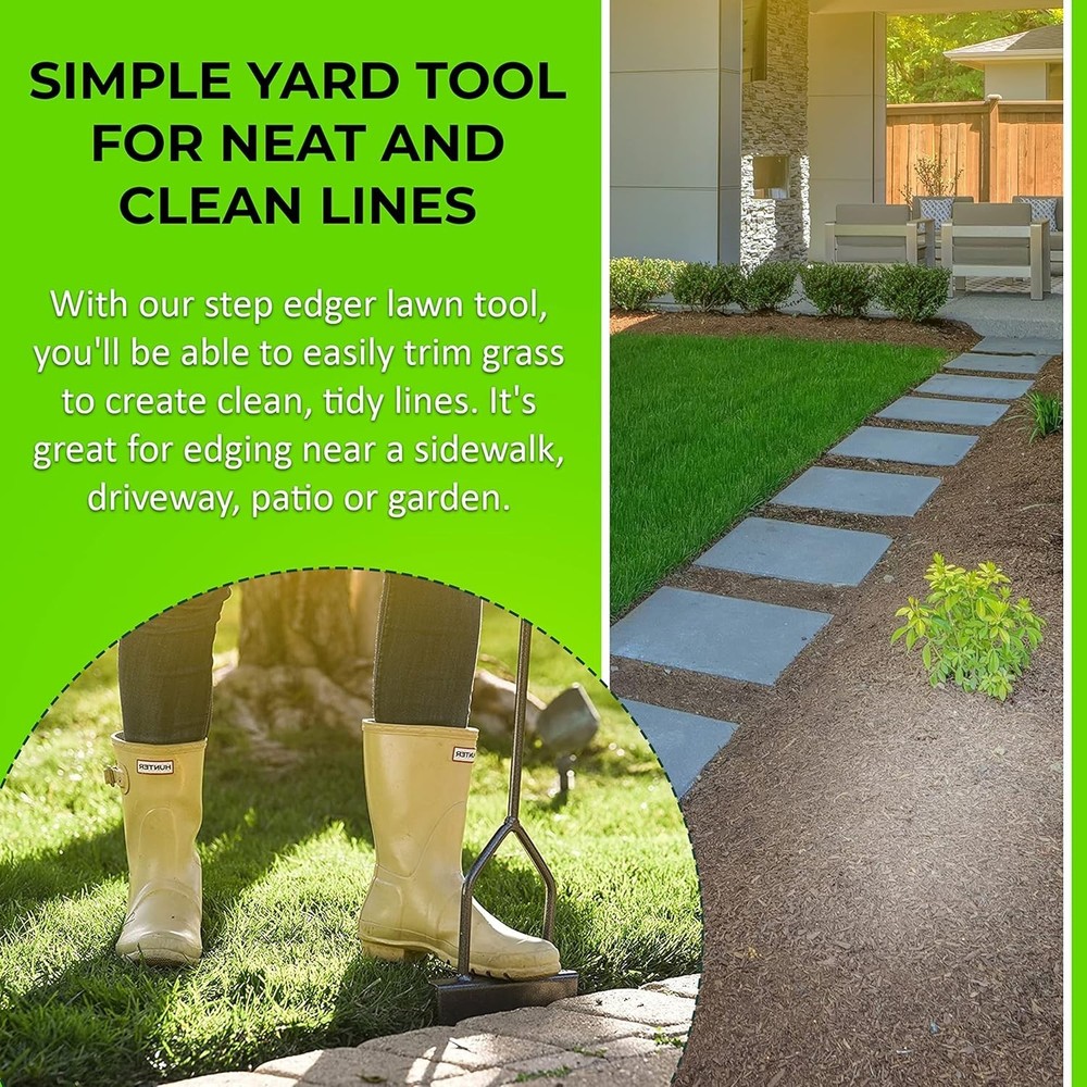 Compact Ergonomic Lawn Edger with Cushioned Handle - Effortless Grass Cutting
