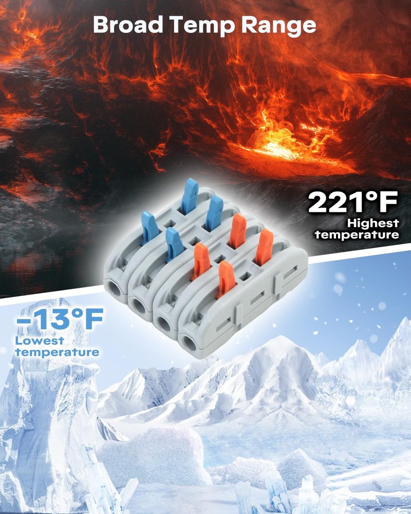 20Pcs Quick Connect Electrical Splicing Wire Connectors Terminal Block Connector