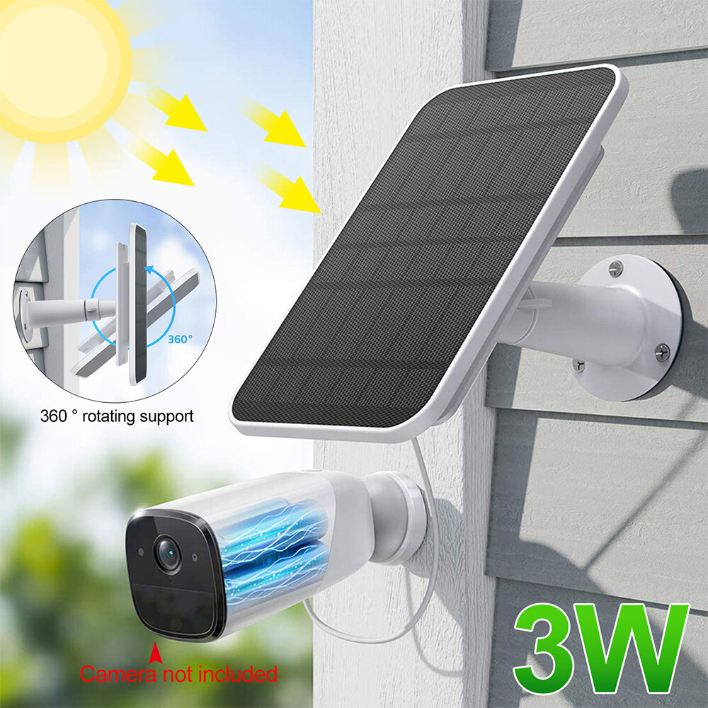 4W Solar Panel Charger For eufy eufyCam Cam 2/2 Pro/2C/2C Pro/E Security Camera