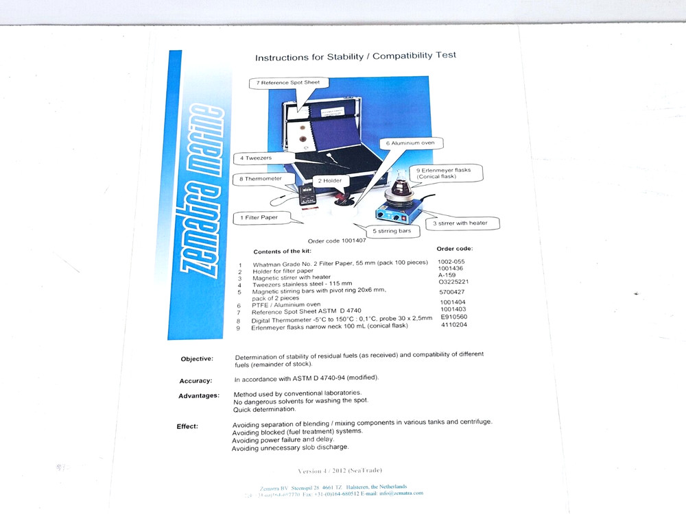 ZEMATRA MARINE 1001407 COMPATIBILITY STABILITY TEST KIT