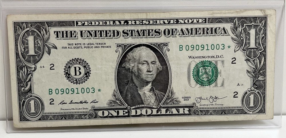 $1 2013 B Duplicate DC Star Note B09091003