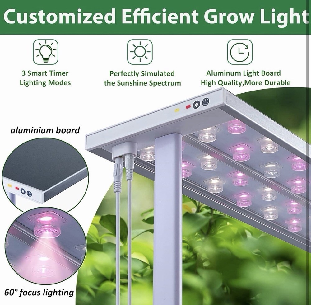 eSuperegrow Hydroponic Growing System Indoor Kit with LED Light, Trellis, Pump