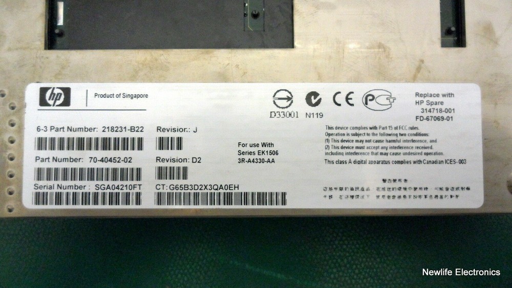 HP 314718-001 StorageWorks Modular Smart Array 1000 218231-B22