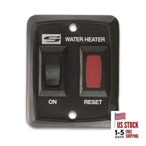 Single Water Heater ON/OFF Wall Switch - RV Interior Wall Mount On/Off Black