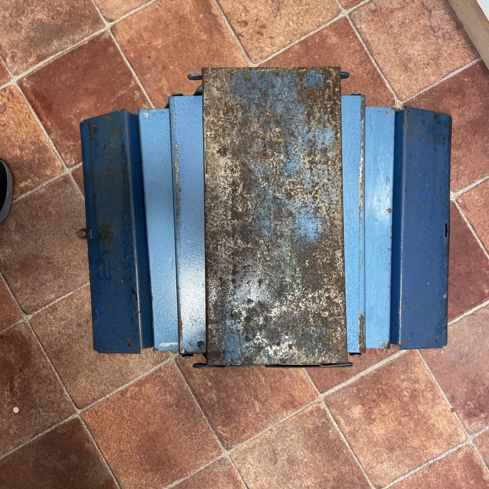 Vintage Tool Box Blue Metal 3 Level