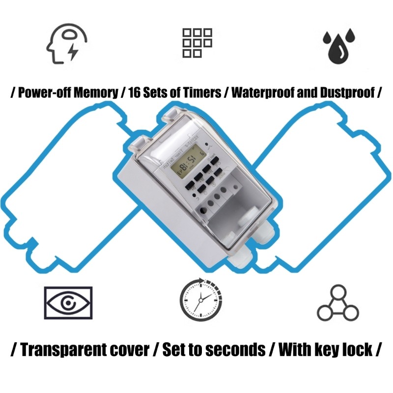 Heavy Duty Digital Program Timer Waterproof Programmable Outdoor Timer Component