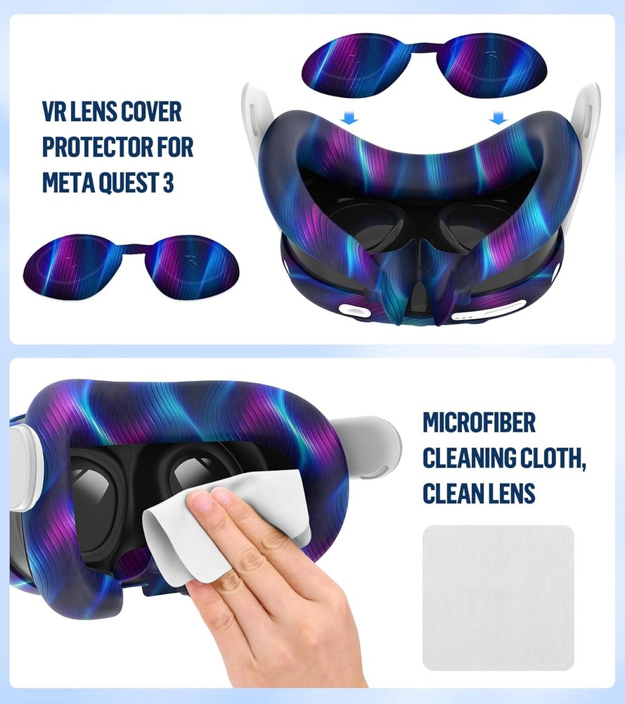 Oculus Quest 3 Touch Controller Grips Cover Set Compatible Anti Slip Case