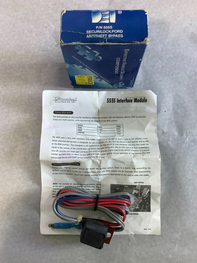 Directed 555S Ford Securelock Bypass Module Escape 2001 Focus 2000 Lincoln LS 01