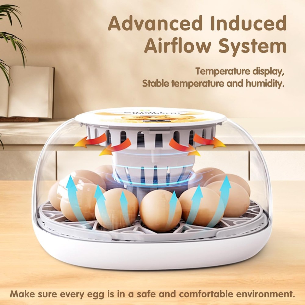 Incubators for Hatching Eggs Quail Egg Incubator 12 Eggs with Automatic Egg T...