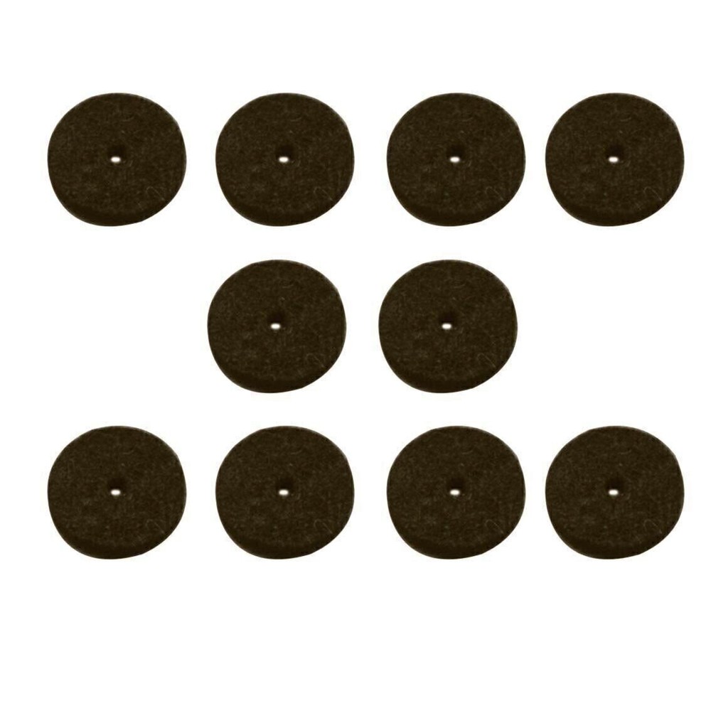 StewMac Strap Button Felt Washers, Black, Package of 10