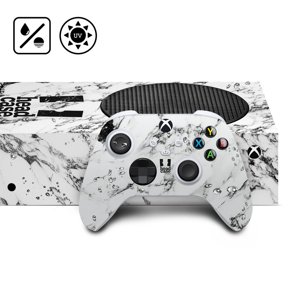 HEAD CASE DESIGNS MARBLE VINYL SKIN DECAL FOR SERIES S CONSOLE & CONTROLLER