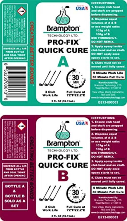 Brampton PRO-FIX Quick Cure Golf Epoxy - 30 Minute Golf Club Assorted Styles